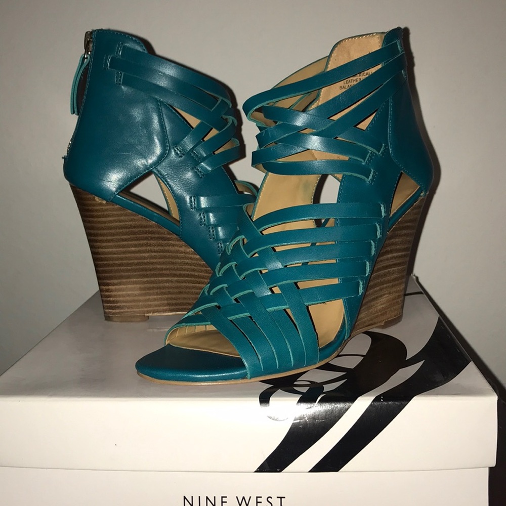 Blue-Green Nine West Wedges
